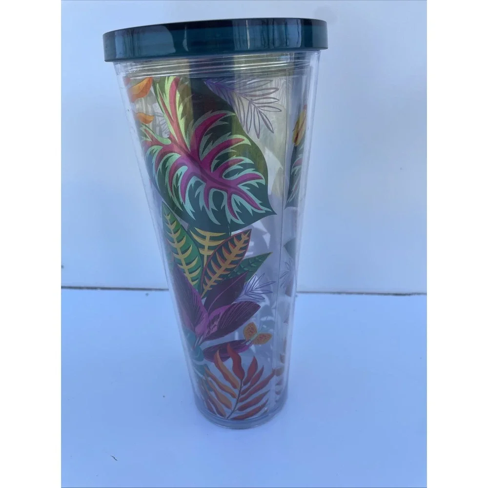 Starbucks 2017 Metallic Tropical Leaves Aloha Jungle Tumbler Venti 24oz-No Straw